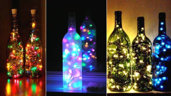 Светильники, люстры и светильники из бутылок своими руками – идеи и инструкции