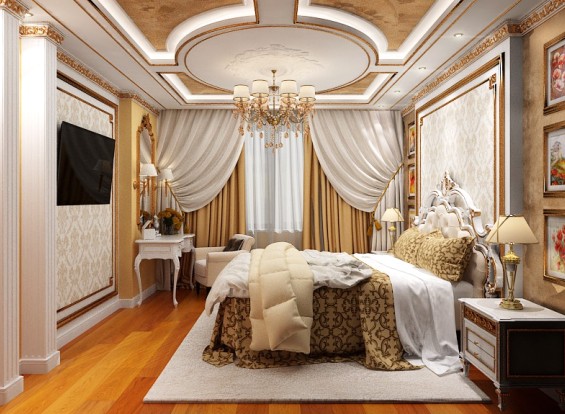 Дизайн интерьера в классическом стиле – гостиная, спальня и кухня