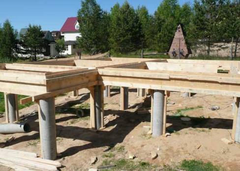 Строительство столбчатых фундаментов из бетона, асбестовых труб, блоков и кирпича