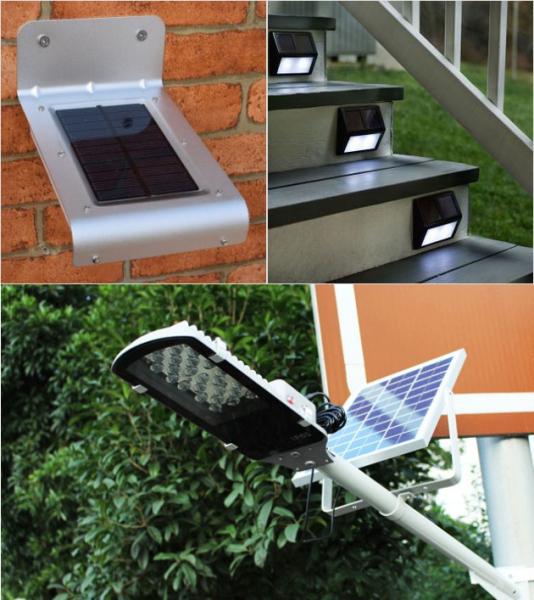 Лампы на солнечных батареях для уличного освещения и садов
